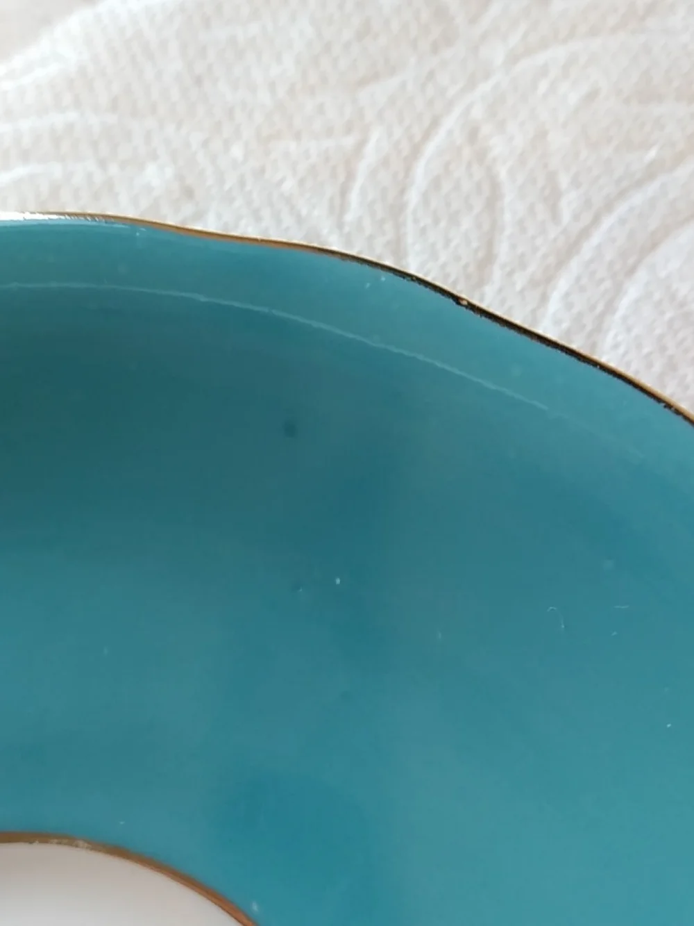 Aynsley Made In England Teal/Turquoise Gold-Rim Ceramic Saucer Replacement